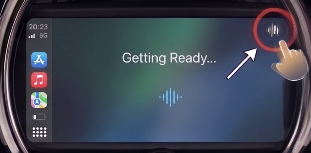 My Antonio getting ready screen with microphone button highlighted