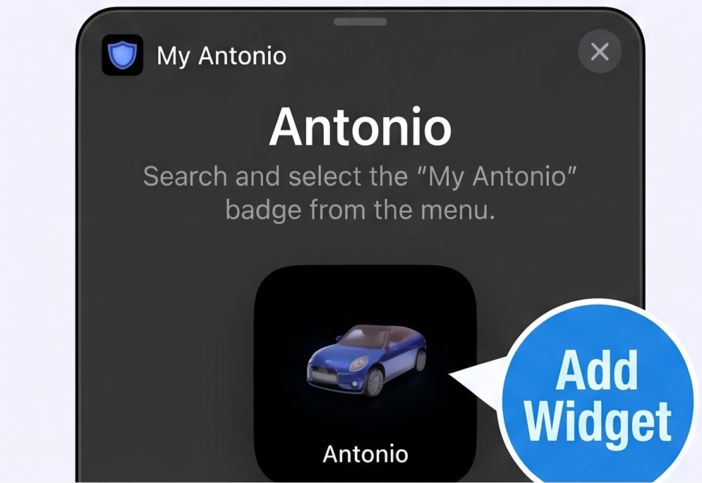 My Antonio widget picker with Add Widget button